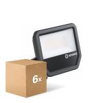 Mehrfachpackung 6x Ledvance Led-Scheinwerfer Aluminium Schwarz 69W 10000lm 100D - 840  | IP66 - Symmetrisch