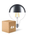 Mehrfachpackung 4x Philips Classic LED Globe E27 Fadenlampe Spiegel Klar 120mm 7.2W 650lm - 827  | Dimmbar - Ersatz Für 60W