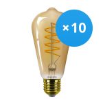 Lot 10x Philips MASTER Value LED Ampoule E27 Edison Filament Dorée 4W 250lm - 818 Blanc Très Chaud | Dimmable - Équivalent 25W