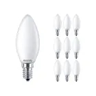 Lot 10x Philips Corepro LED Bougie E14 Dépolie 2.2W 250lm 827  | Remplacement 25W